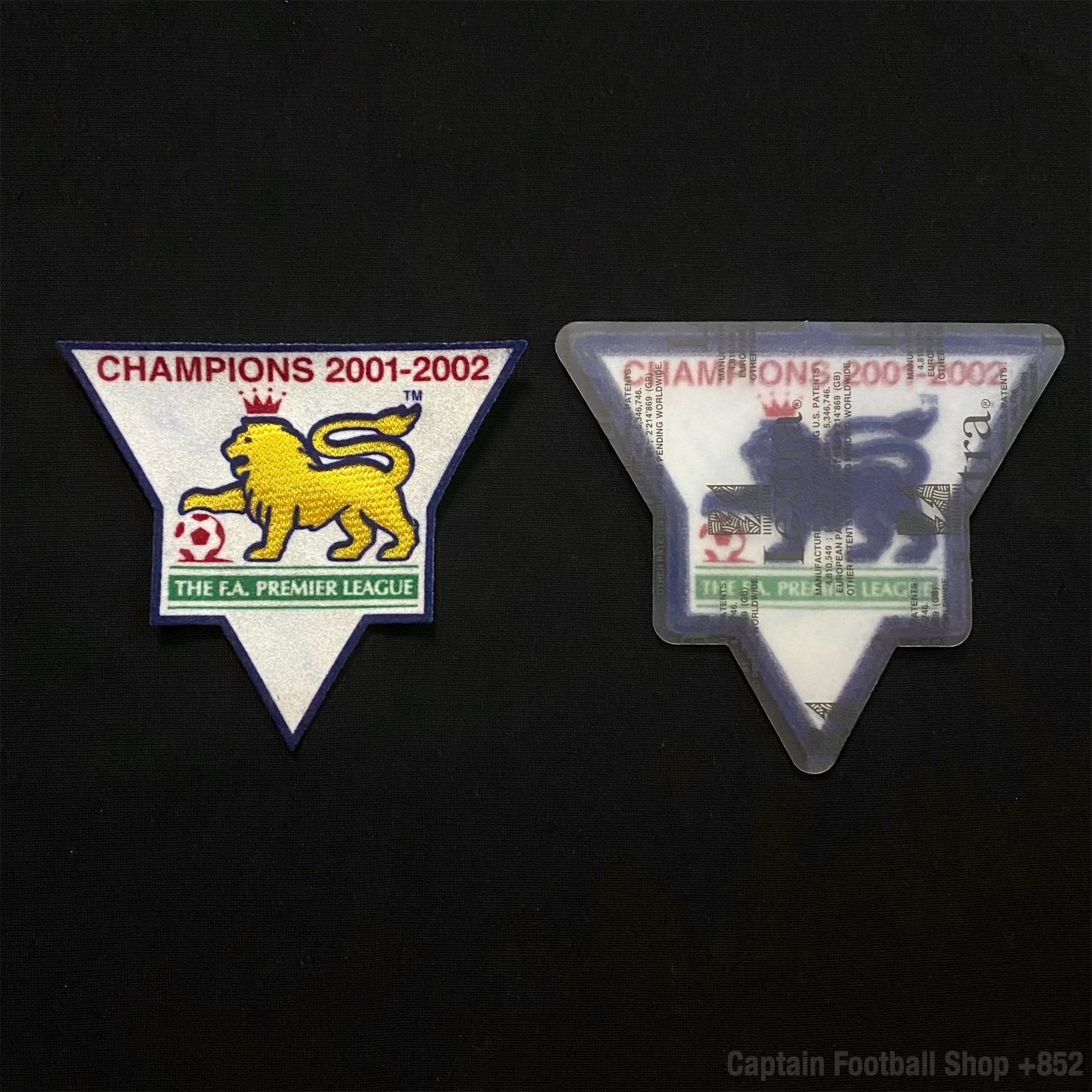 2001-2002 Premier League Official Champions Patches (2002-2003 Arsenal Used)