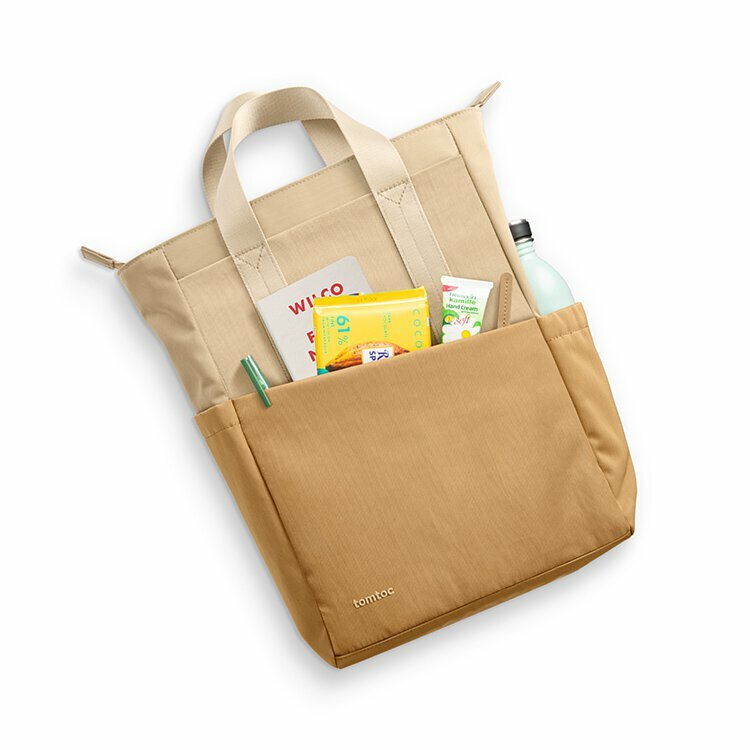 Tomtoc 輕行系列 • 幾何雙肩包 奶茶棕