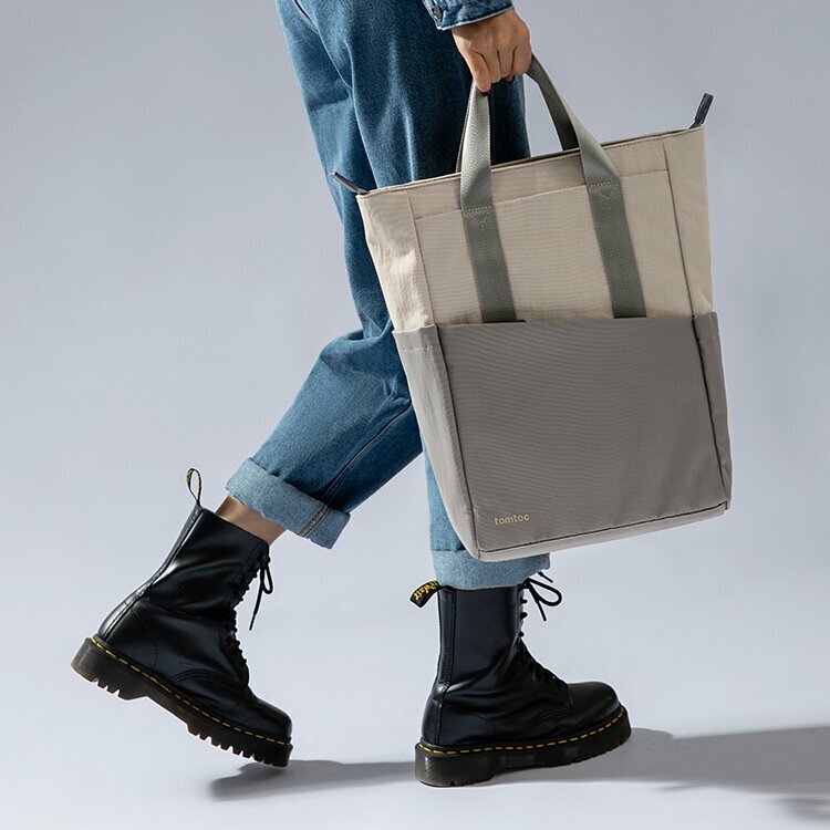 Tomtoc 輕行系列 • 幾何雙肩包 燕麥灰