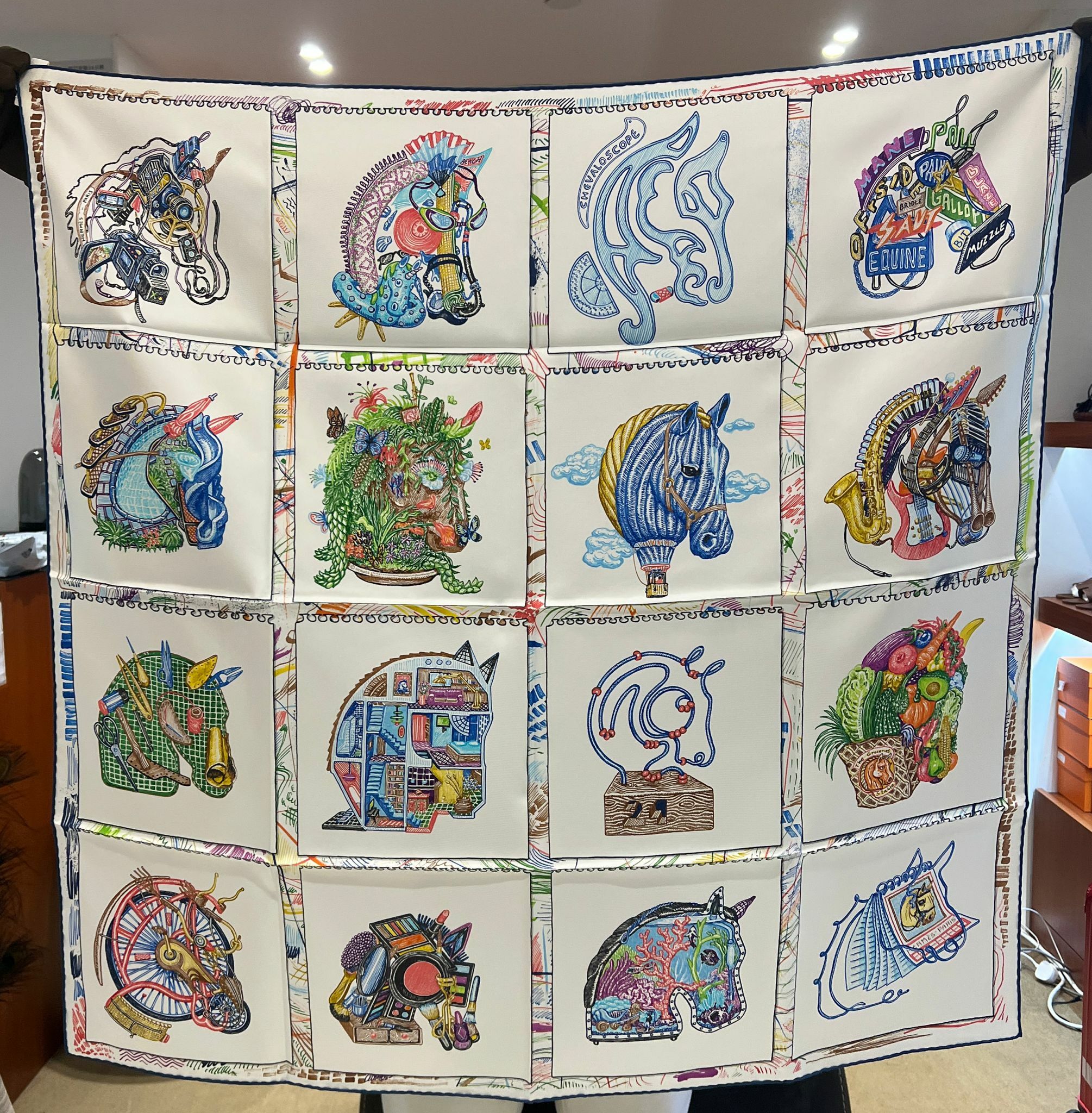 Scarf 100% soie 90 × 90cm