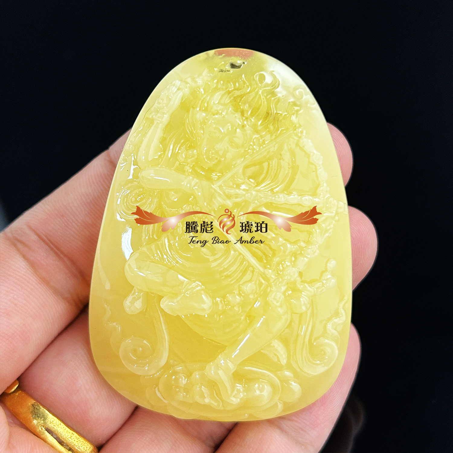 (已結緣)收藏款2A天然波羅的海蜜蠟精雕咕嚕估咧佛母掛件