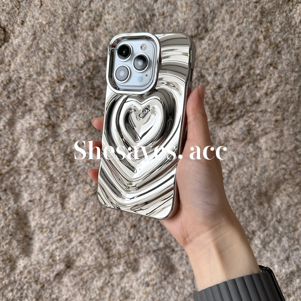 IPHONE水波紋愛心手機殼