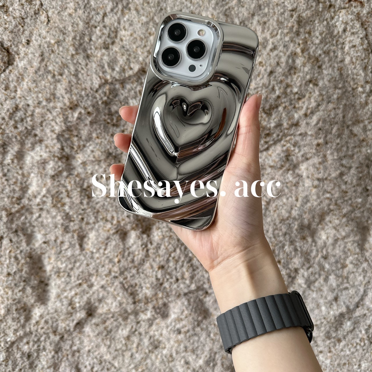 IPHONE水波紋愛心手機殼