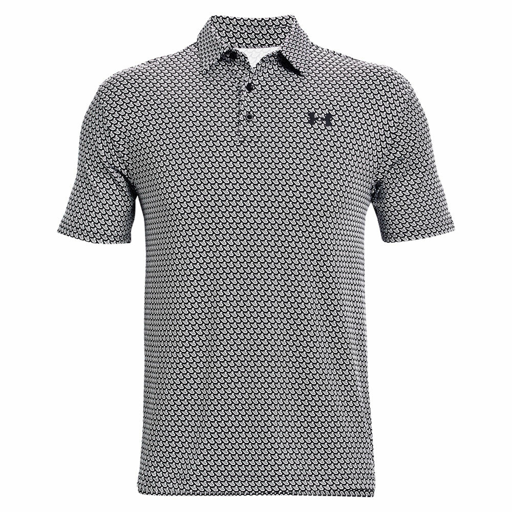 男【現貨】UNDER ARMOUR / 正品折扣 Swan Print Playoff Polo 2.0 Black/White 天鵝印花 Polo 衫/ S078