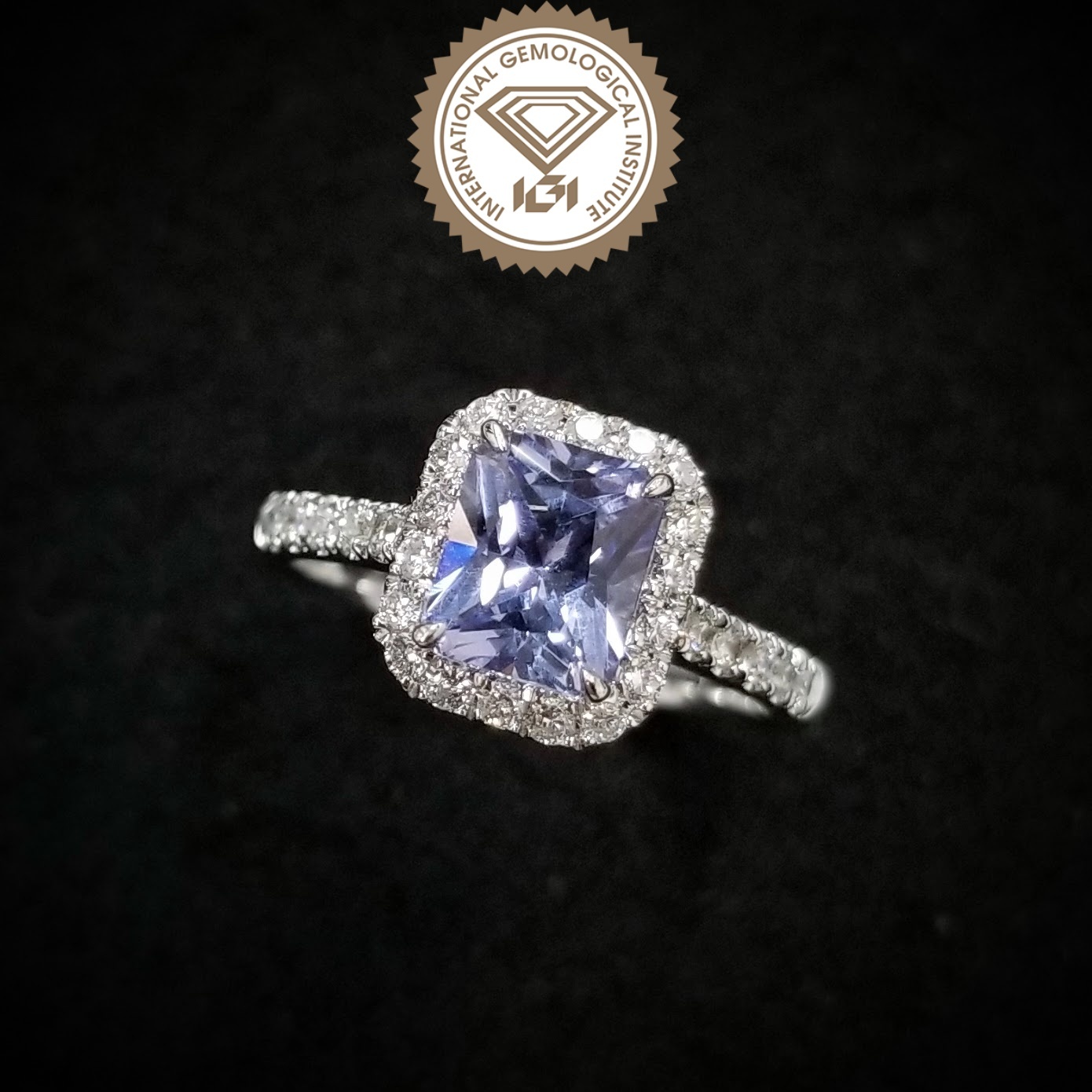 18K White Gold 1.48ct Sapphire and Diamond Ring