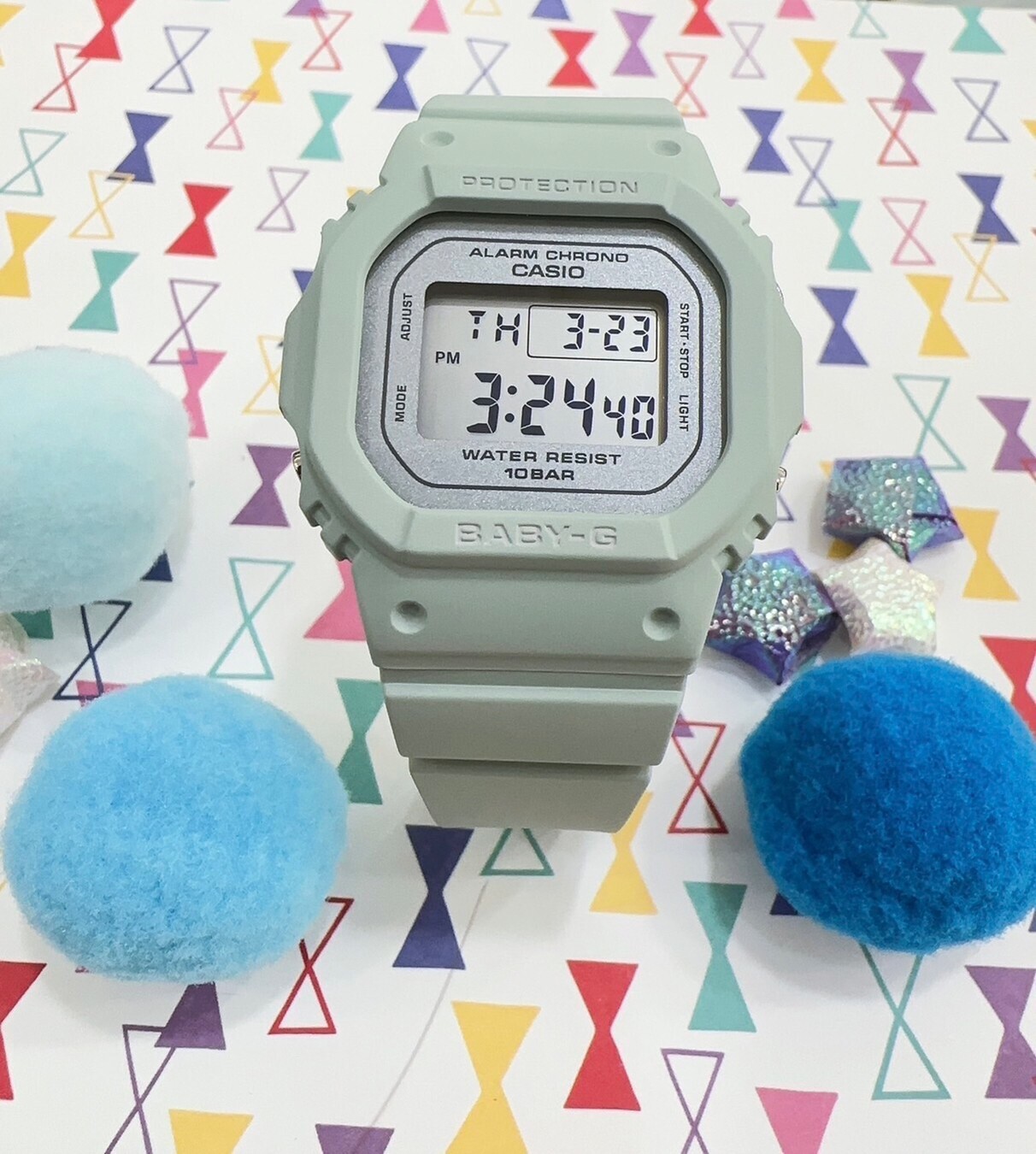 【Baby-G】經典百搭方型電子腕錶 BGD-565SC-3D(綠) 42.4mm 現代鐘錶