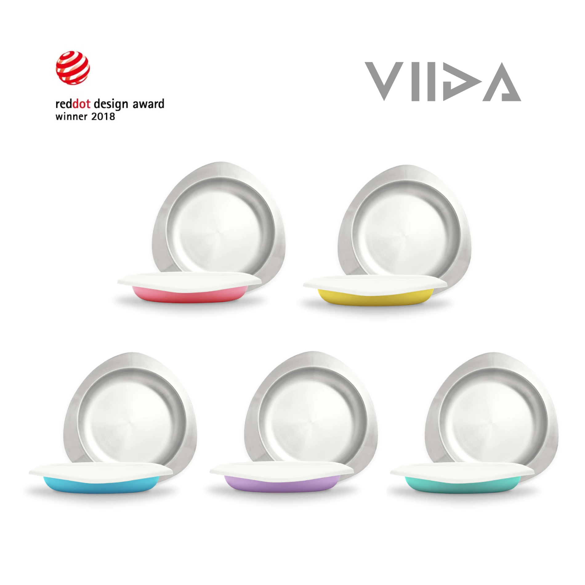 Viida Soufflé Antibacterial Stainless Steel Plate