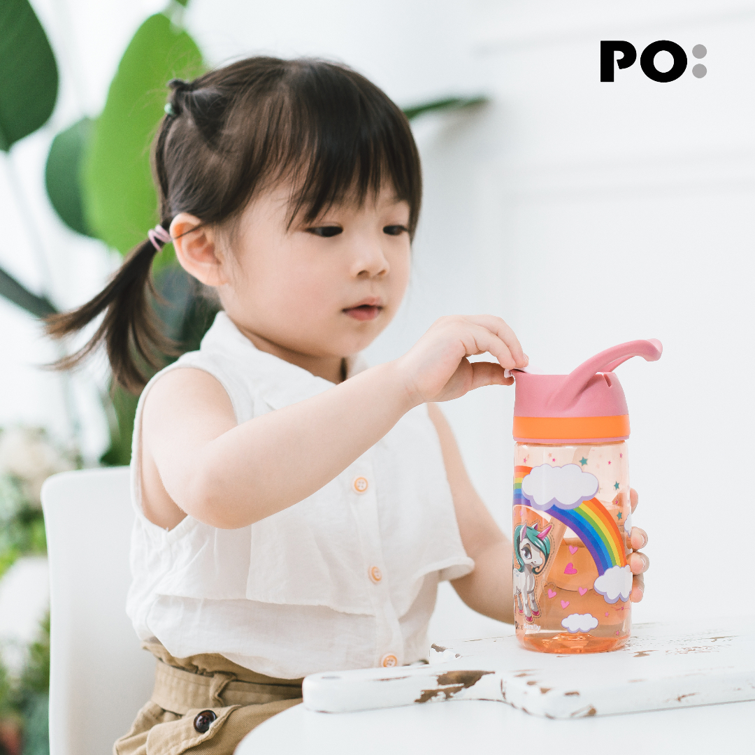 兒童吸管水樽 12oz (粉紅獨角獸) PO:994