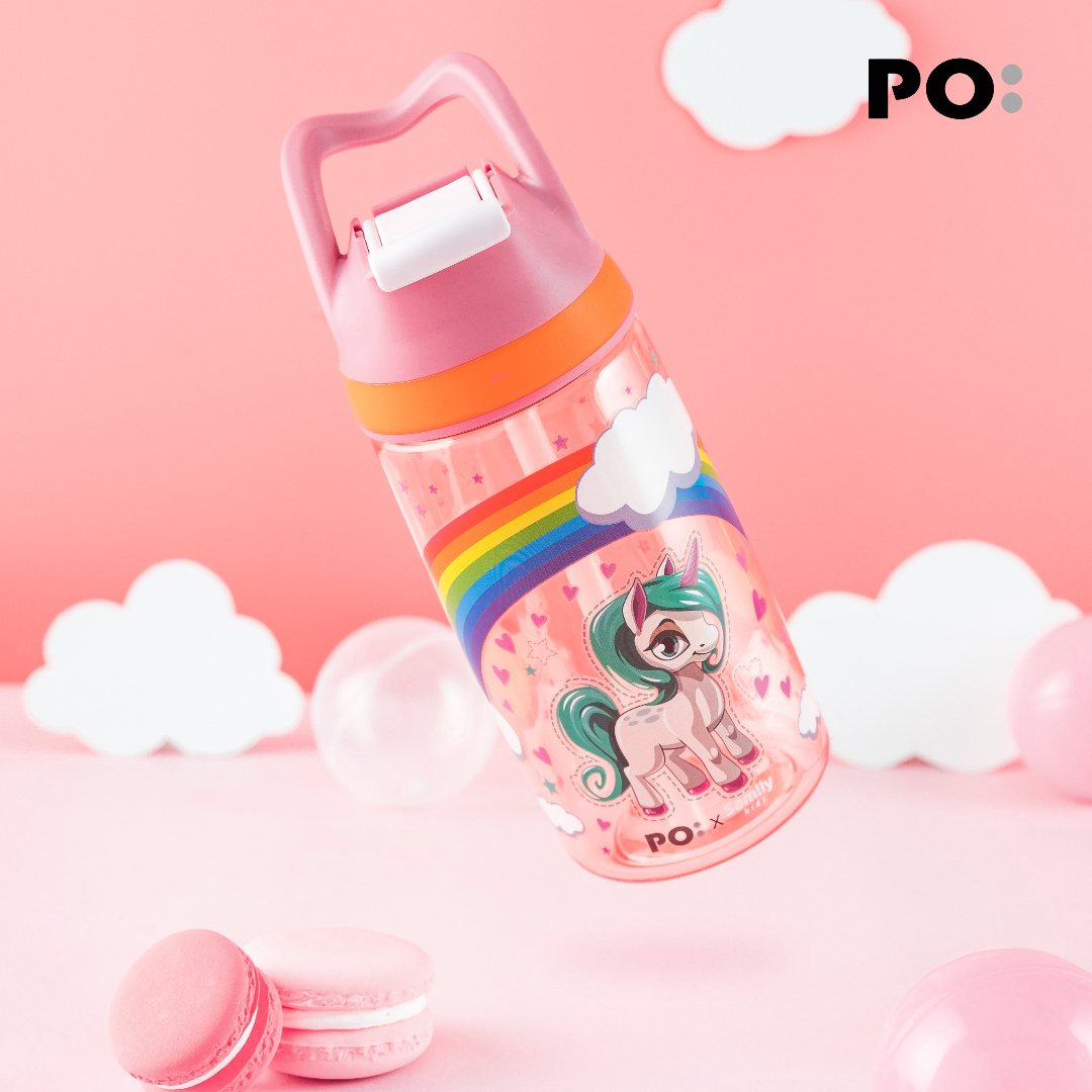 兒童吸管水樽 12oz (粉紅獨角獸) PO:994