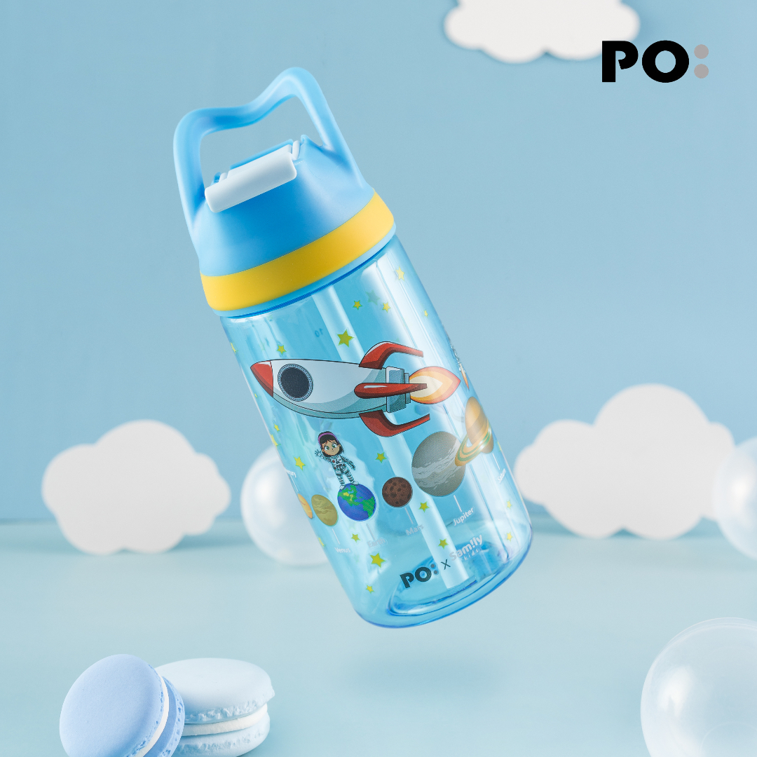 兒童吸管水樽 12oz (藍色太空) PO: 993