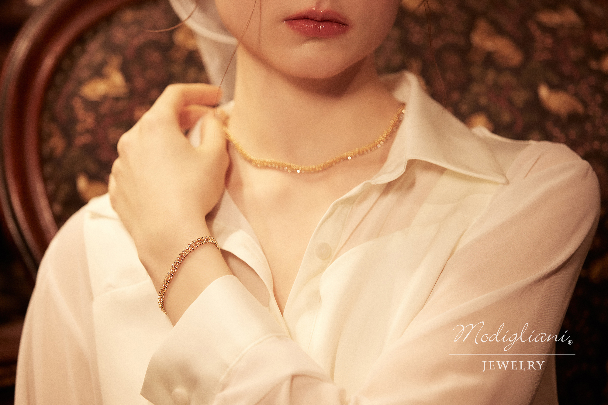 黃銅飾品,黃銅,簡約,百搭,項鍊,氣質,18K金,施華洛世奇水鑽,