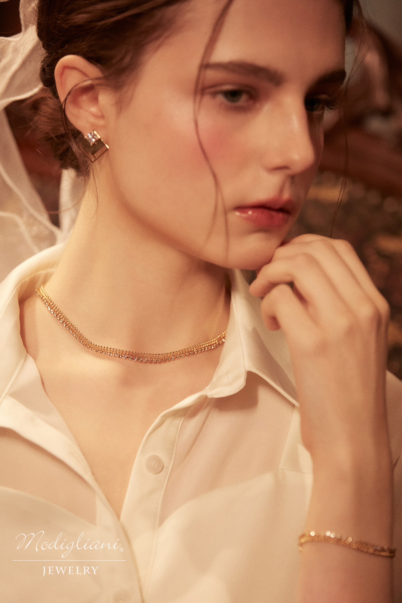 黃銅飾品,黃銅,簡約,百搭,手鍊,施華洛世奇水鑽,18K金,