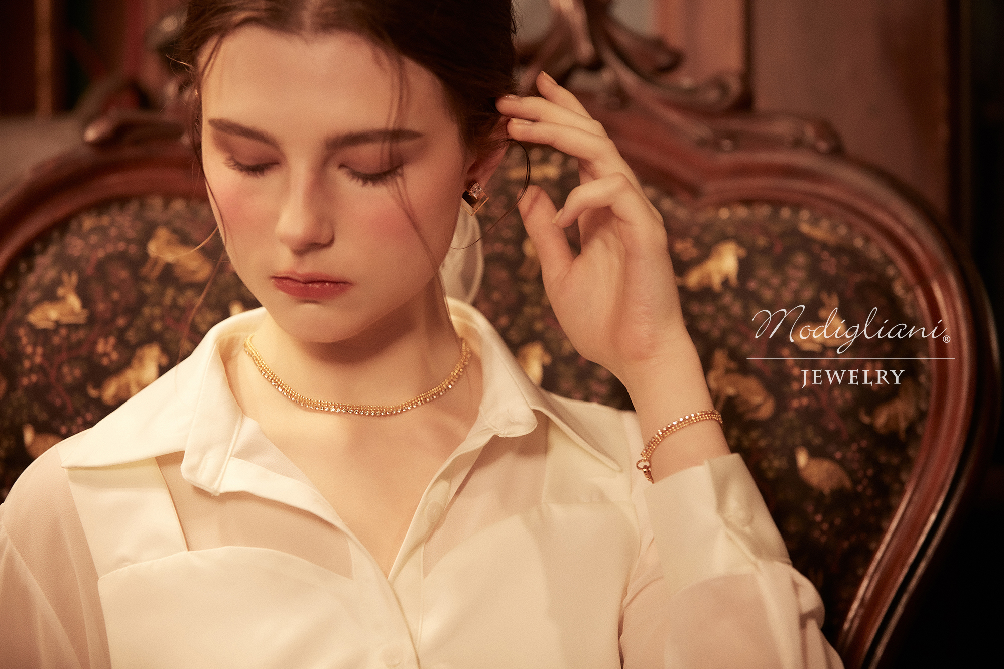 黃銅飾品,黃銅,簡約,百搭,手鍊,施華洛世奇水鑽,18K金,