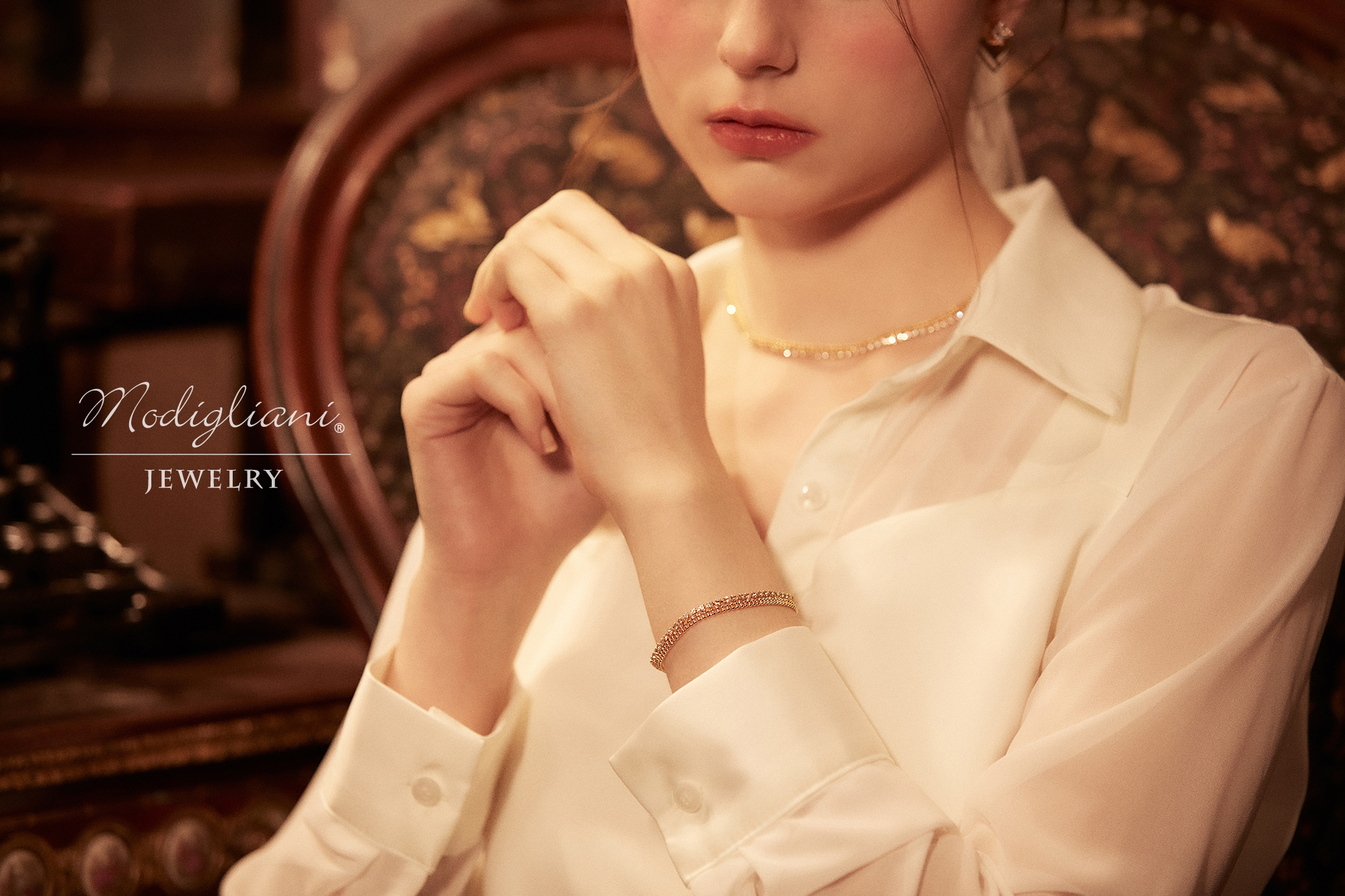 黃銅飾品,黃銅,簡約,百搭,手鍊,施華洛世奇水鑽,18K金,