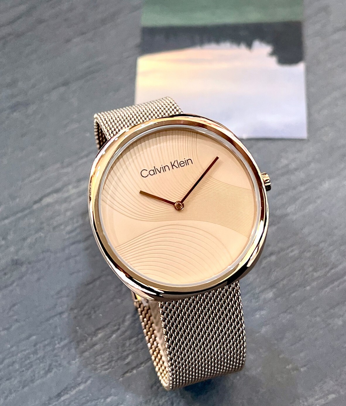 【CALVIN KLEIN】SCULPT系列簡約米蘭編織帶女錶 CK25200247 36mm 現代鐘錶