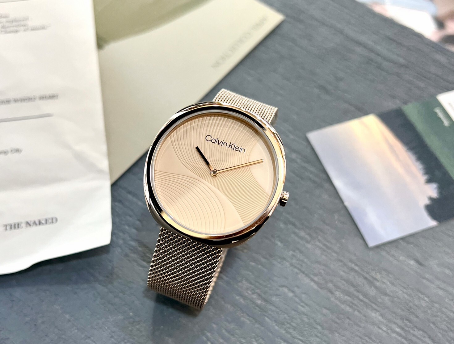 【CALVIN KLEIN】SCULPT系列簡約米蘭編織帶女錶 CK25200247 36mm 現代鐘錶