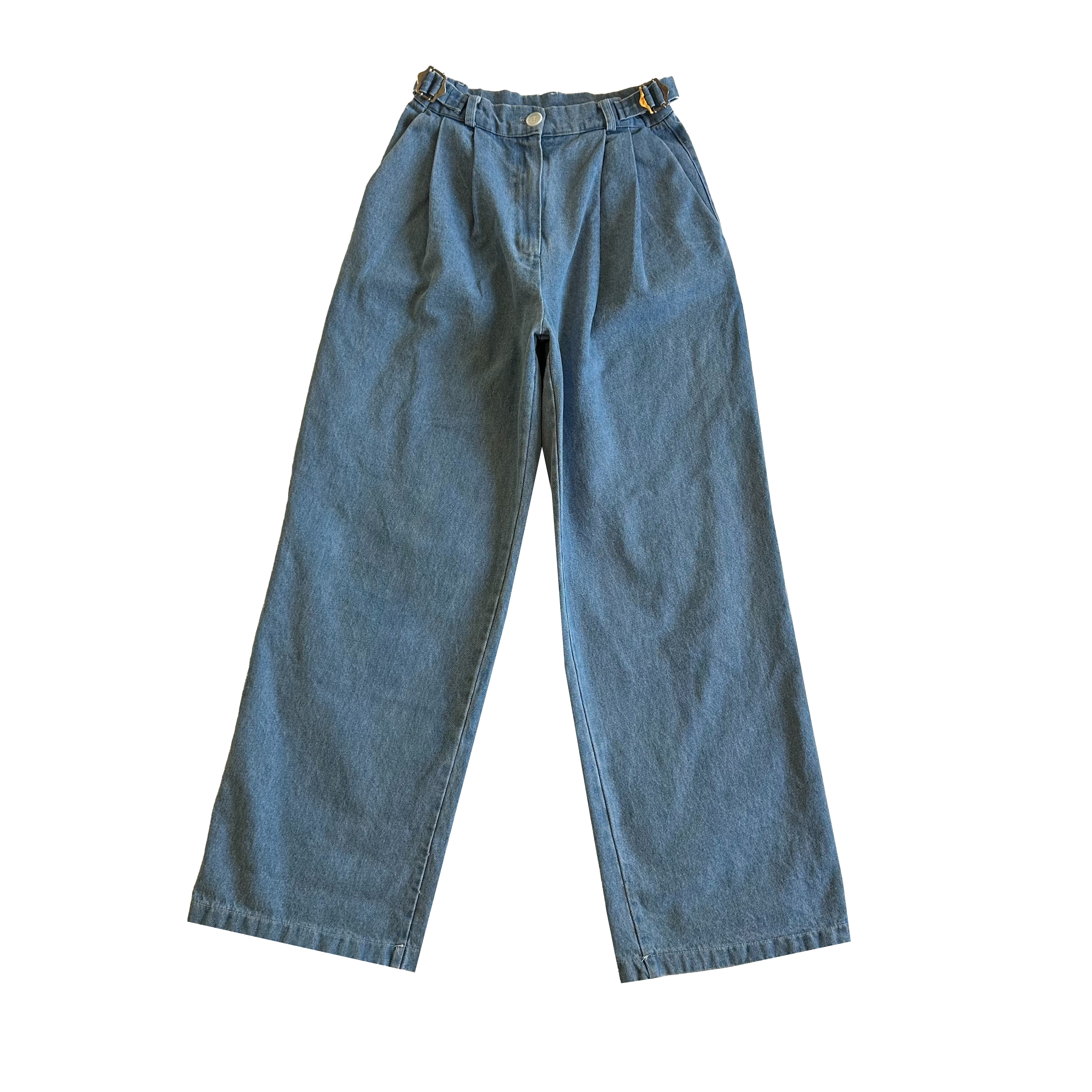 顯腳長高腰腰雙扣直腳褲