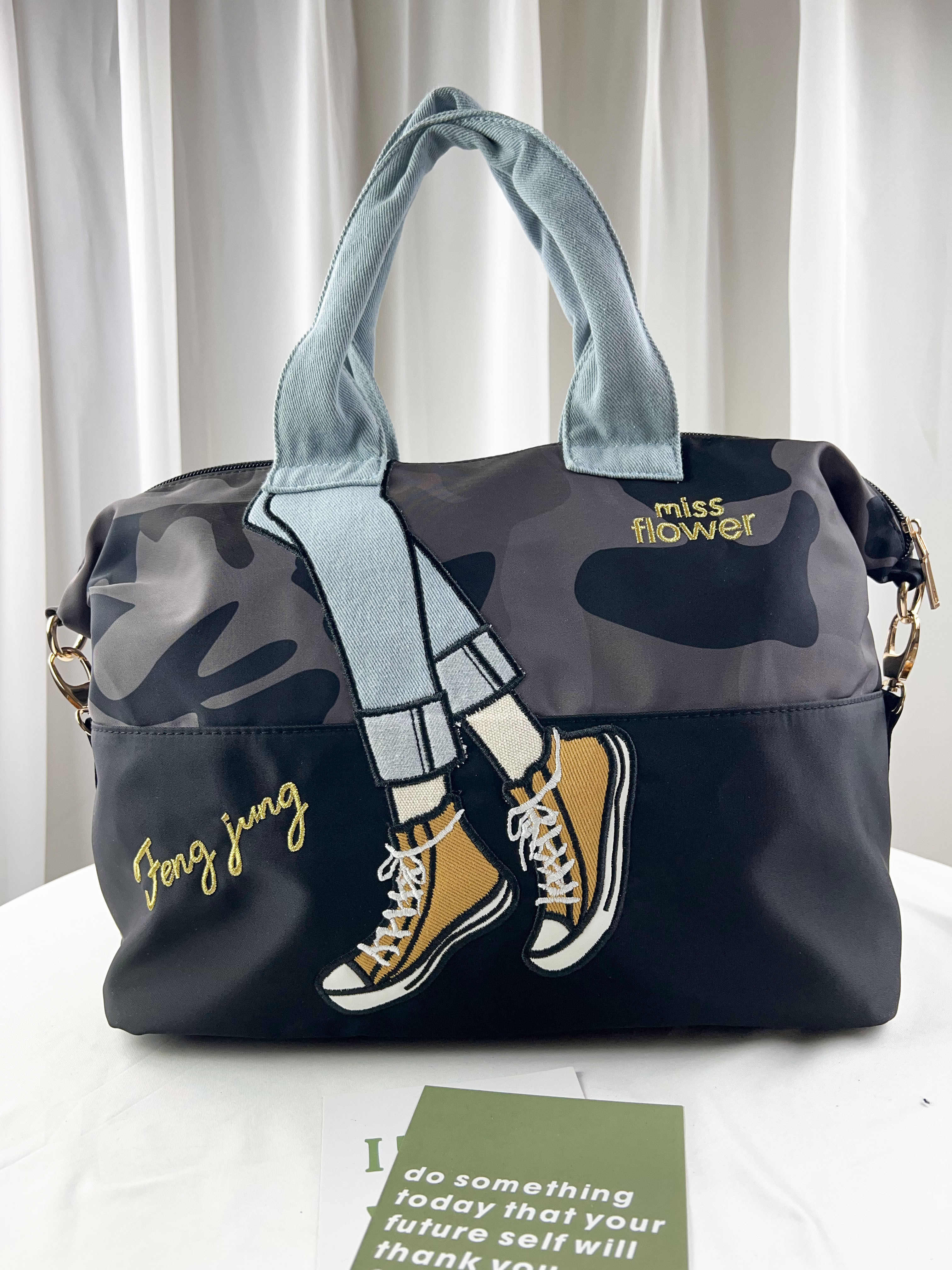 灰迷彩 美腿防潑水手提包 / 側背包  #SM-2119