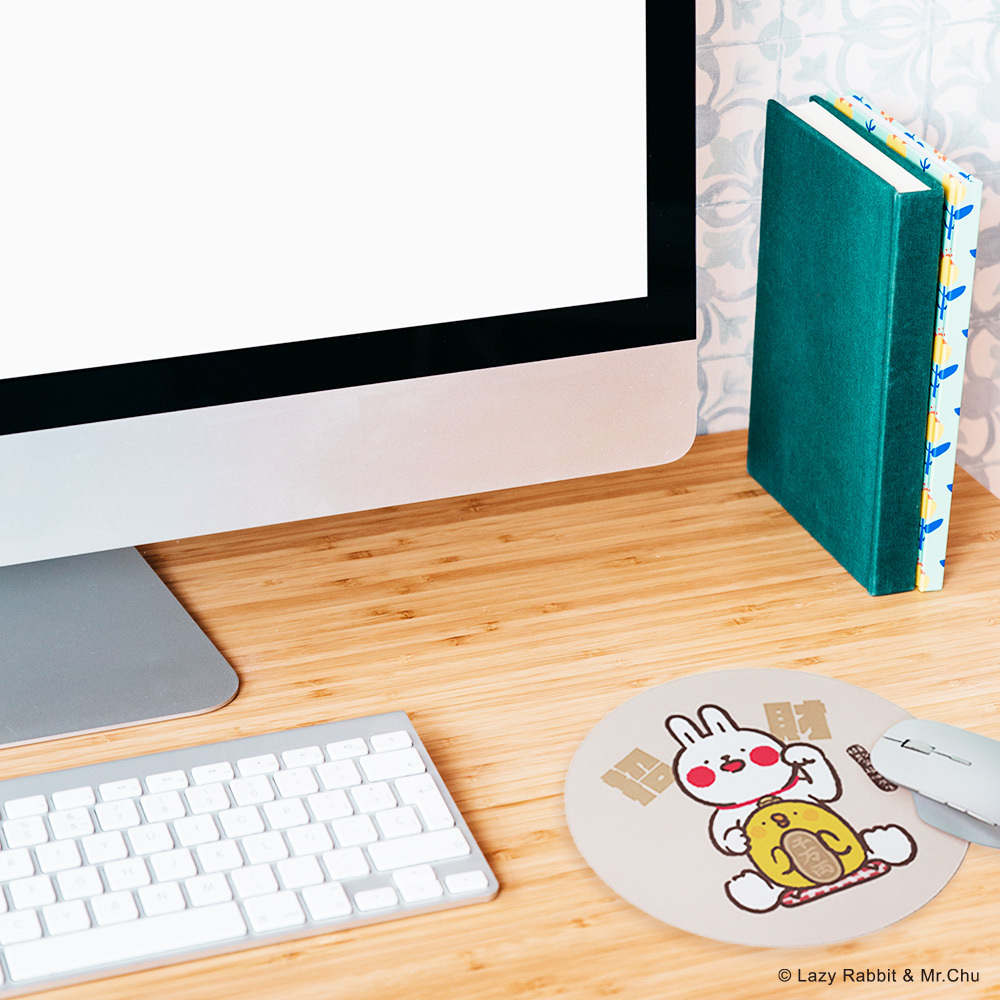 懶散兔與啾先生滑鼠墊(招財)