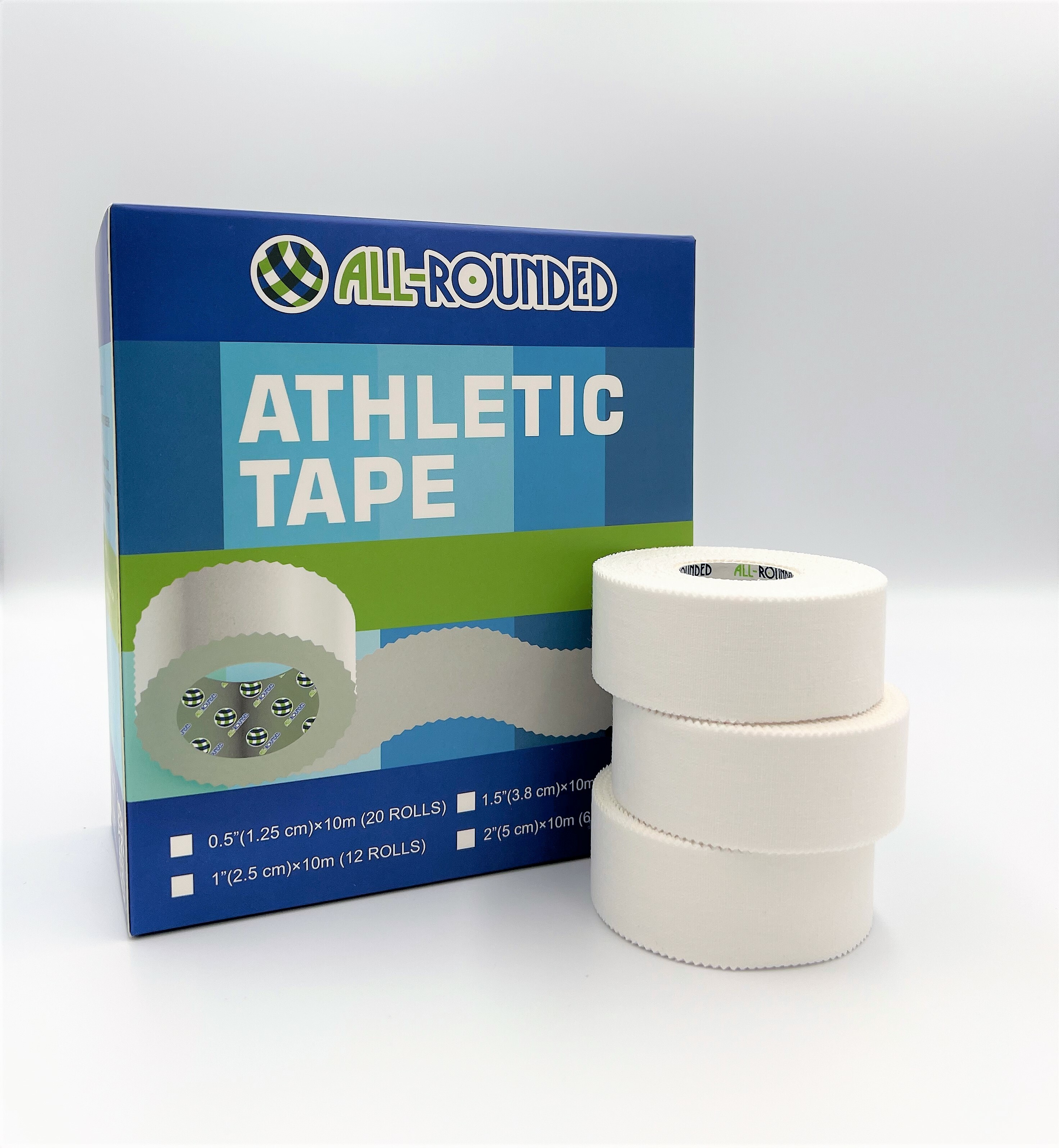ALL-ROUNDED 1吋(2.5cm*10m) 運動白貼 單卷賣場