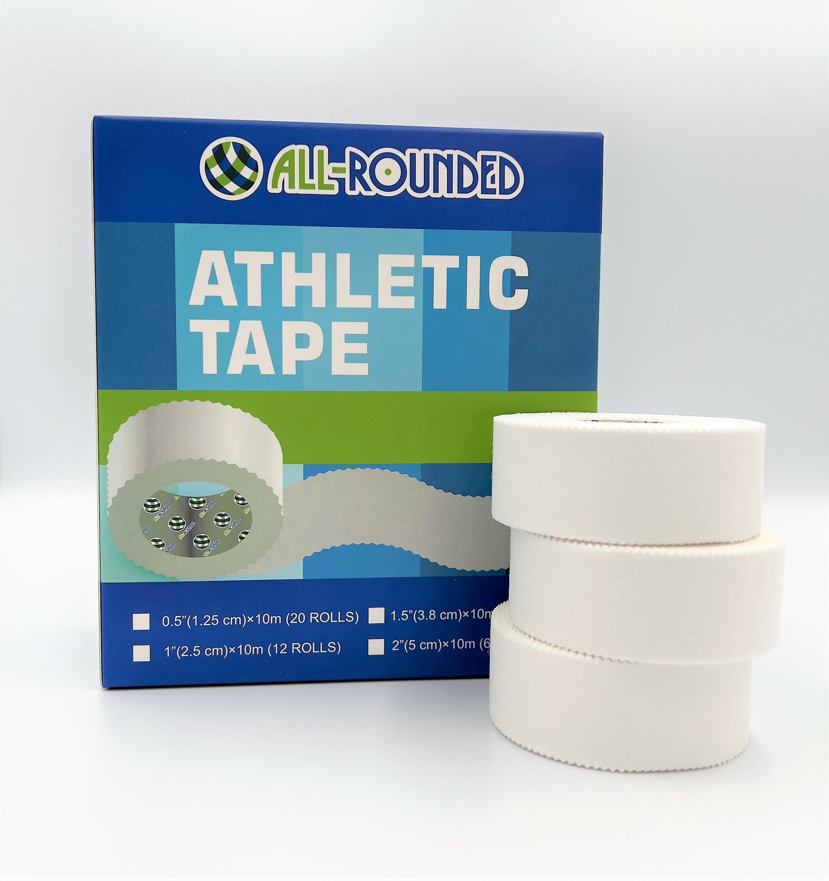 ALL-ROUNDED 1吋(2.5cm*10m) 運動白貼 單卷賣場
