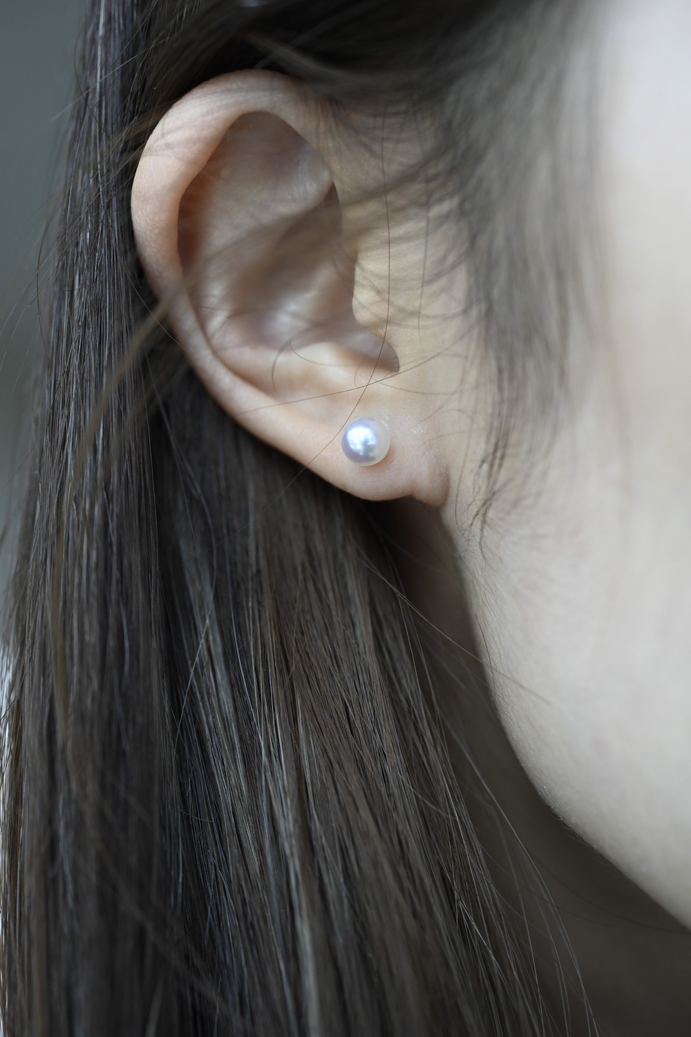 18K Single Akoya Pearl 6.5mm Earring Stud