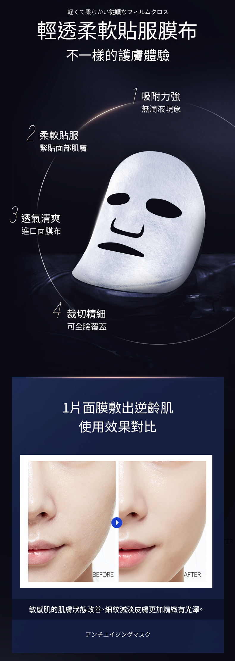 日本 UZU PRO 逆齡回春美白面膜 5片裝 提拉緊致 潤白亮膚 補水保濕 修複敏感 擊退黑色素 撫平細紋 產品簡介圖