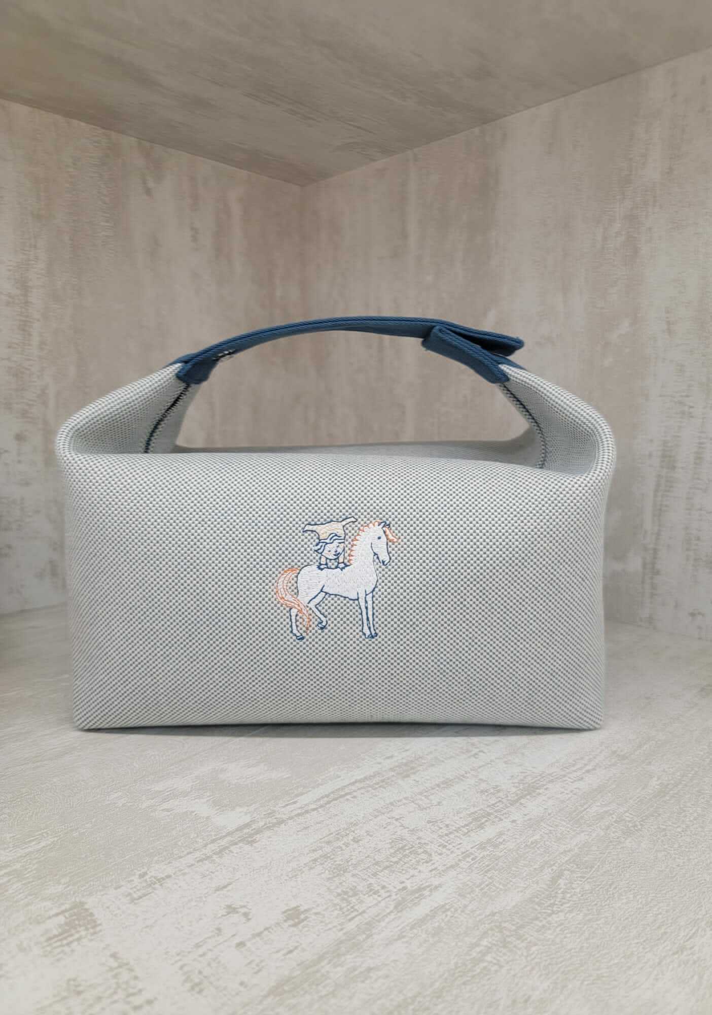 HERMES Bride-a-Brac Cabriole case  BLEU PRINT GM SIZE 飯盒包
