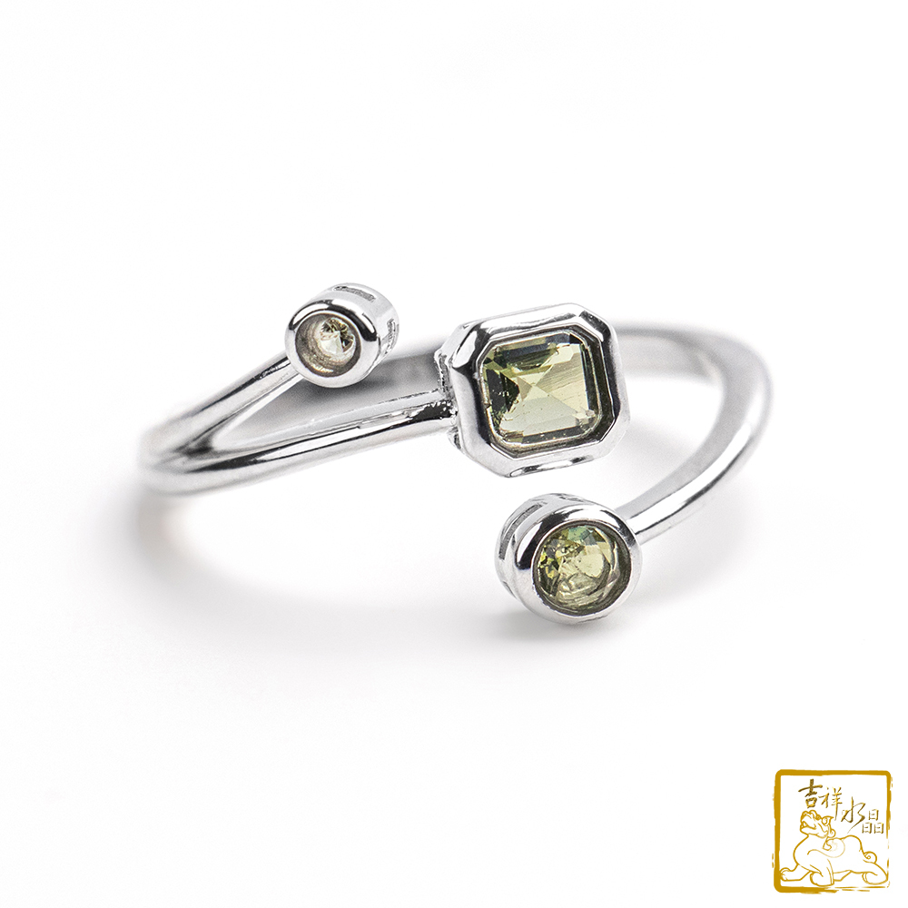 莫爾道玻隕石-捷克隕石三層戒指 2.2g 正向愉快