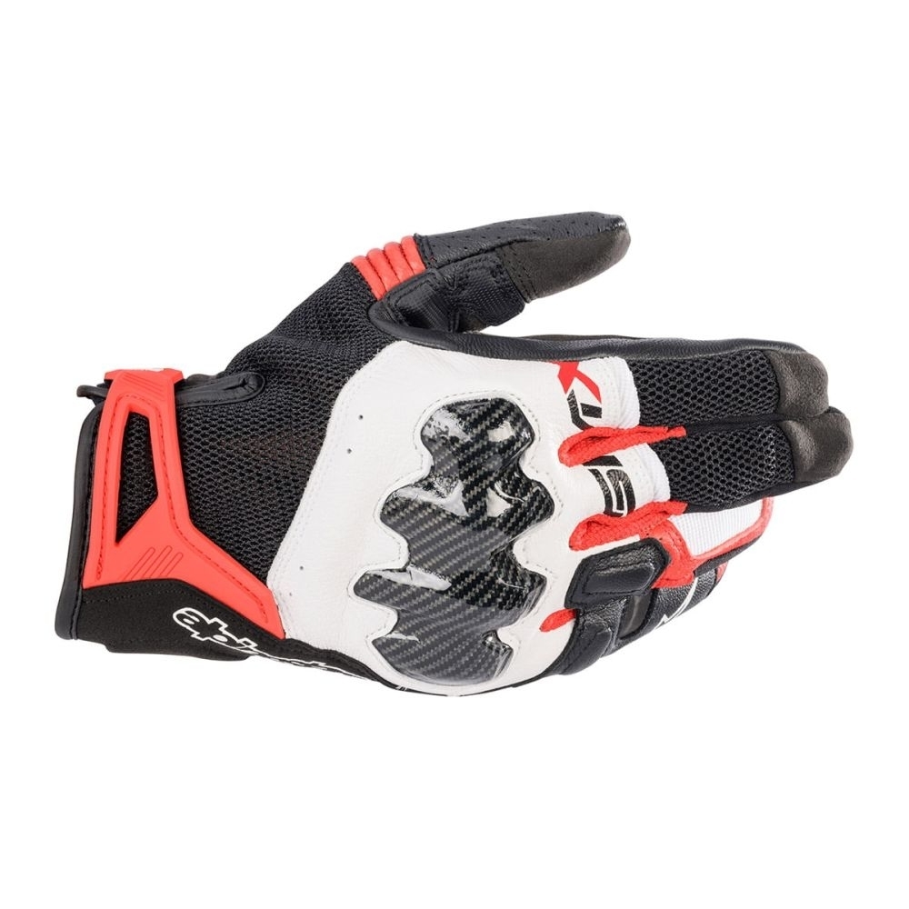 ALPINESTARS SMX-R GLOVES  BLACK / WHITE / BRIGHT RED 黑白螢光紅 皮布手套 ASIA FIT 亞洲版 SMXR