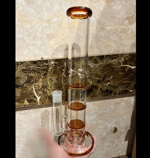 【Bong】Big、美式水煙斗、三層過濾、彩色玻璃水煙壺 #冰架設計 #冰塊降溫 #玻璃煙槍