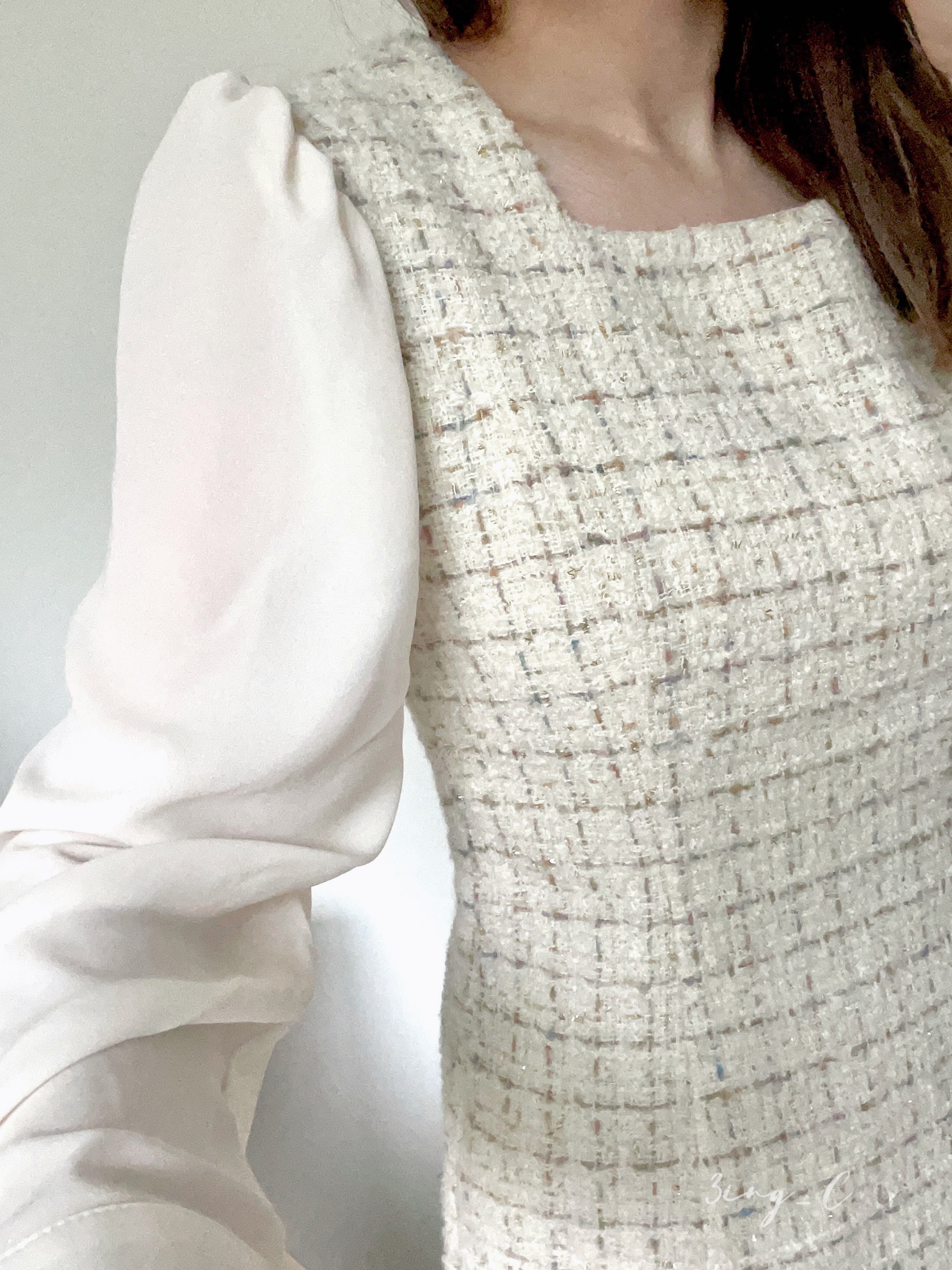 韓國連線-小香毛呢連身裙