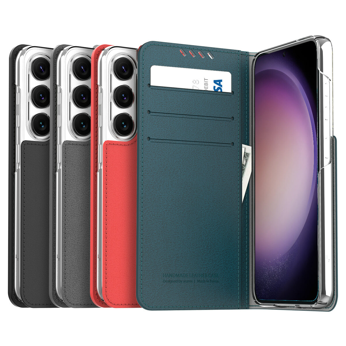 [Galaxy S23 Series] araree Mustang Diary 插卡皮革殼