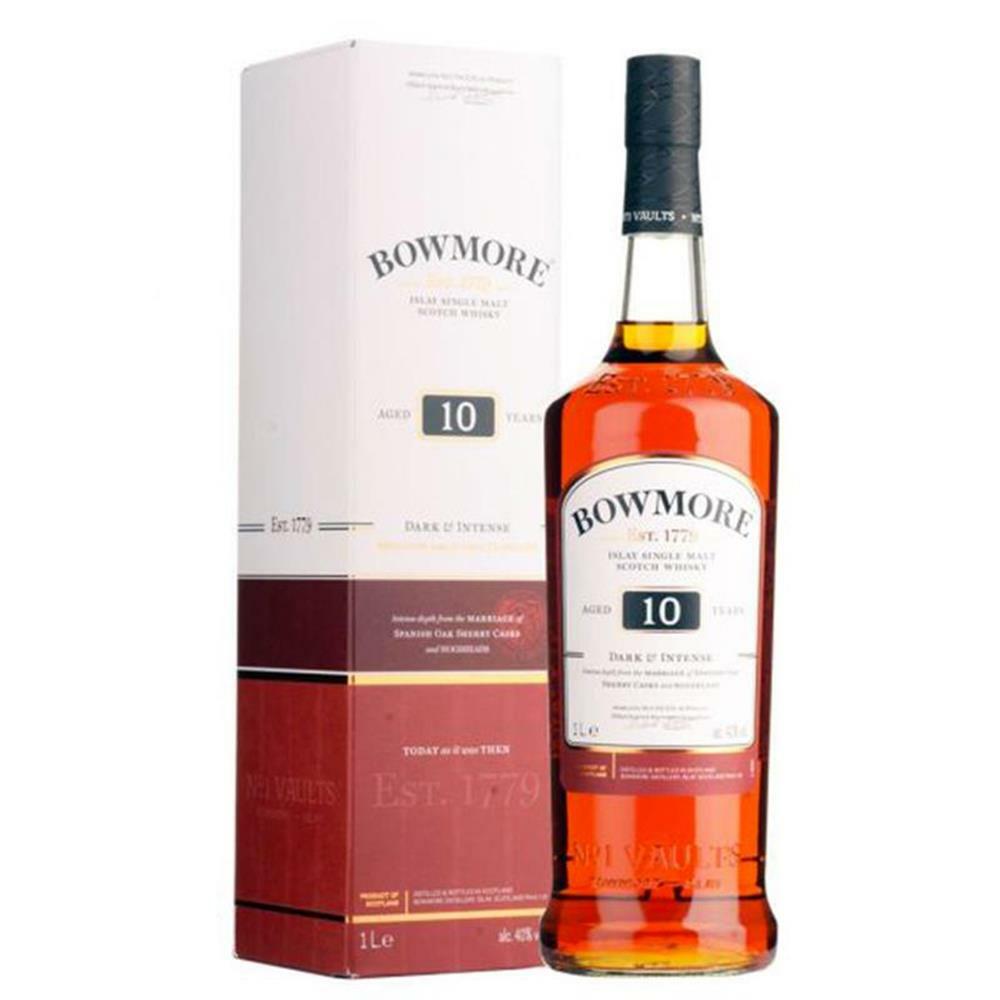Bowmore 10年單一麥芽蘇格蘭艾雷島威士忌 – Dark & Intense (1L) [禮盒裝]