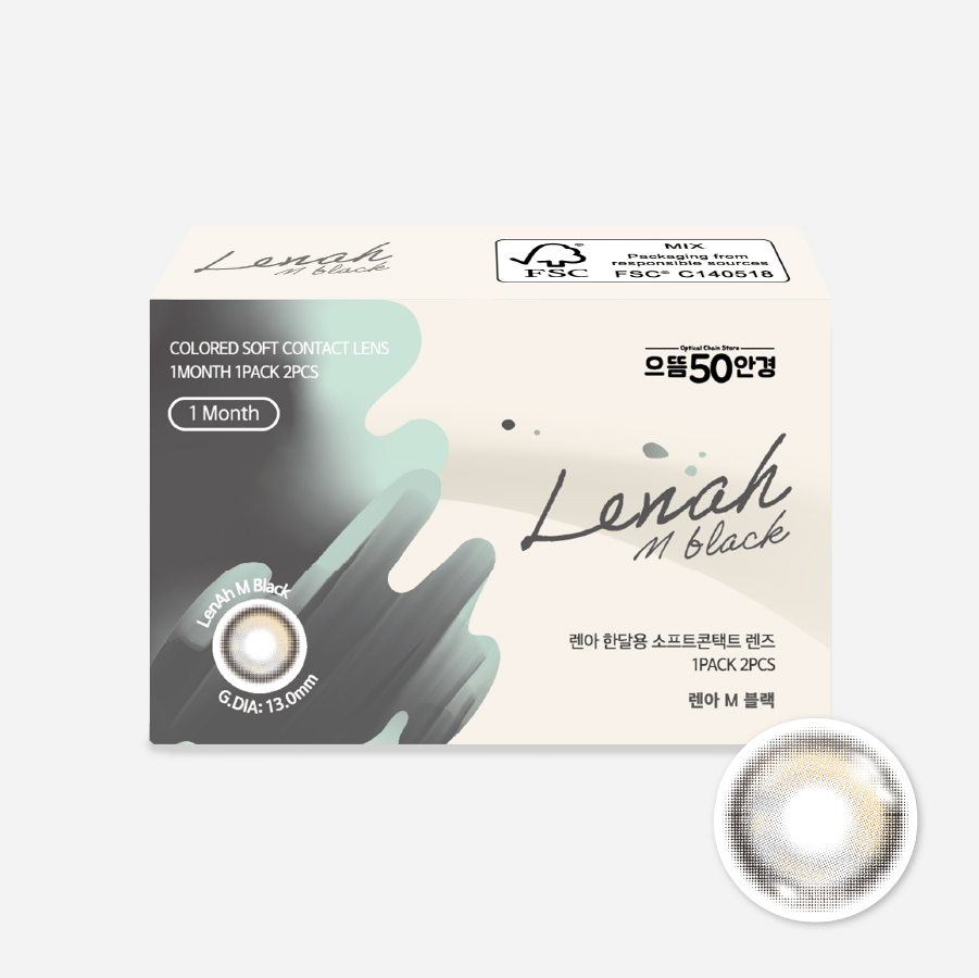 [月拋]  LENAH 1 Month  Black｜月拋彩妝隱形眼鏡｜每盒2片