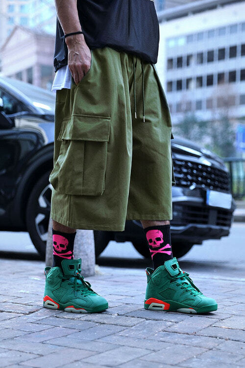 氣球鬆緊帶立體工裝短褲