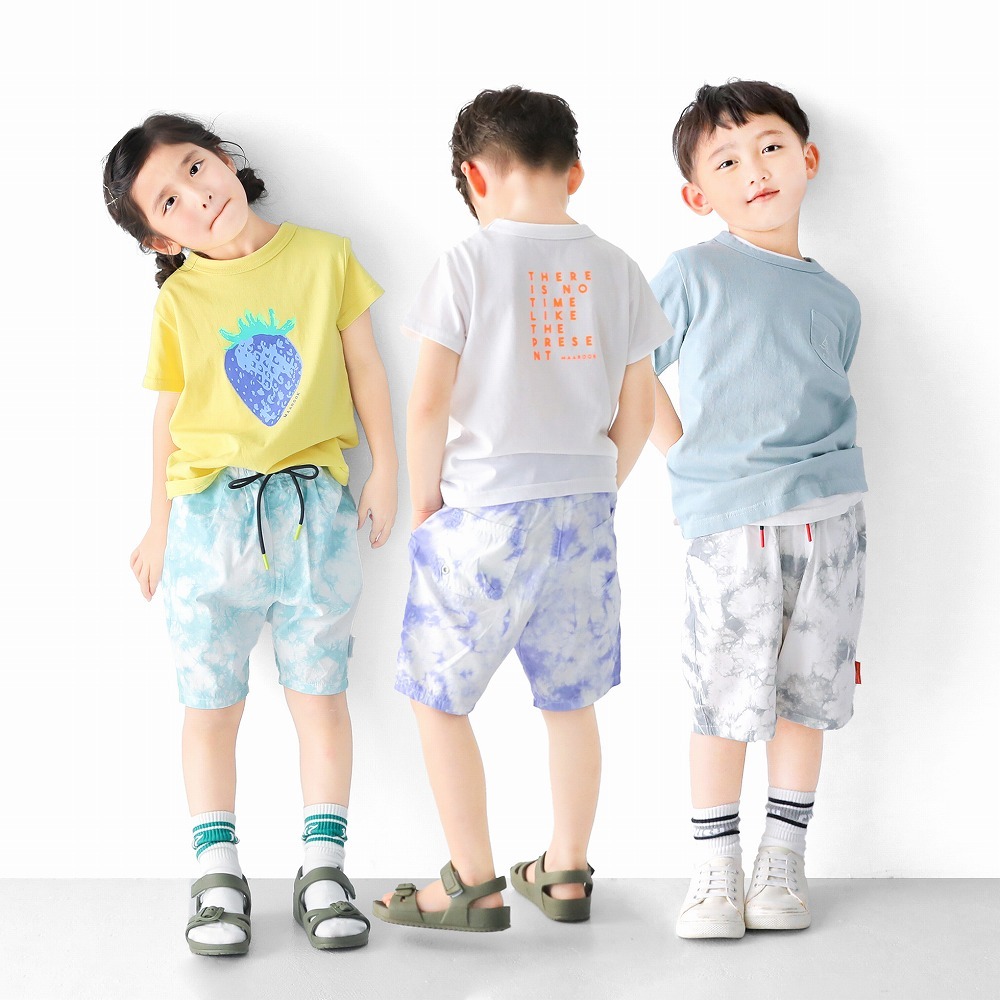 日本 L.COPECK 夏日柔和色調 水彩暈染 輕量純棉休閒五分褲 (灰色，110) C4397