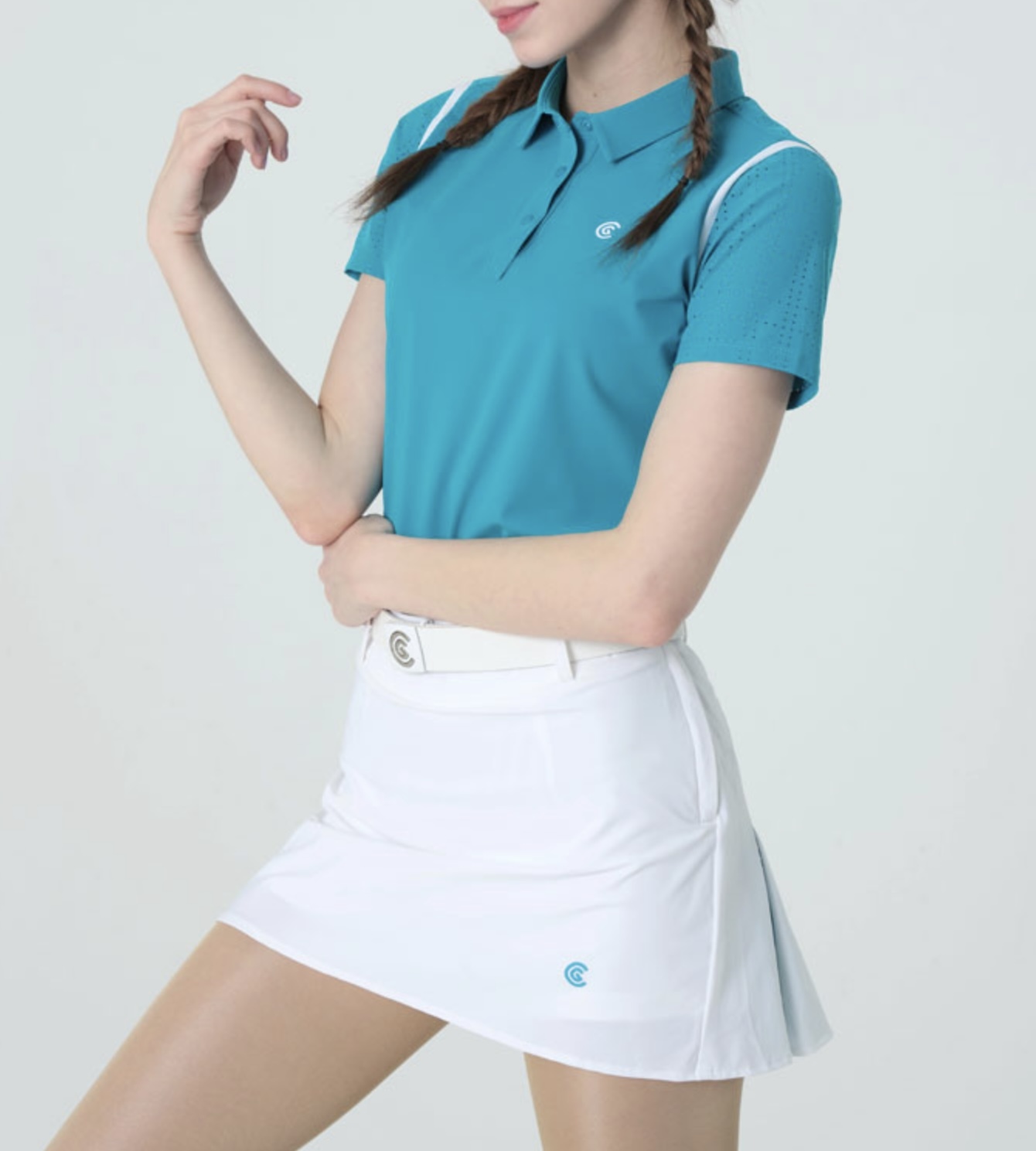 女【現貨】6折起/韓版克里夫蘭正品/韓風設計A字內襯隱藏百摺裙裙褲/網美推薦高球衣/#MW112341