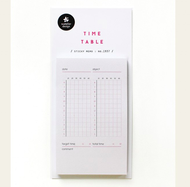 時間表 50枚便利貼 memo #1937｜韓國Suatelier