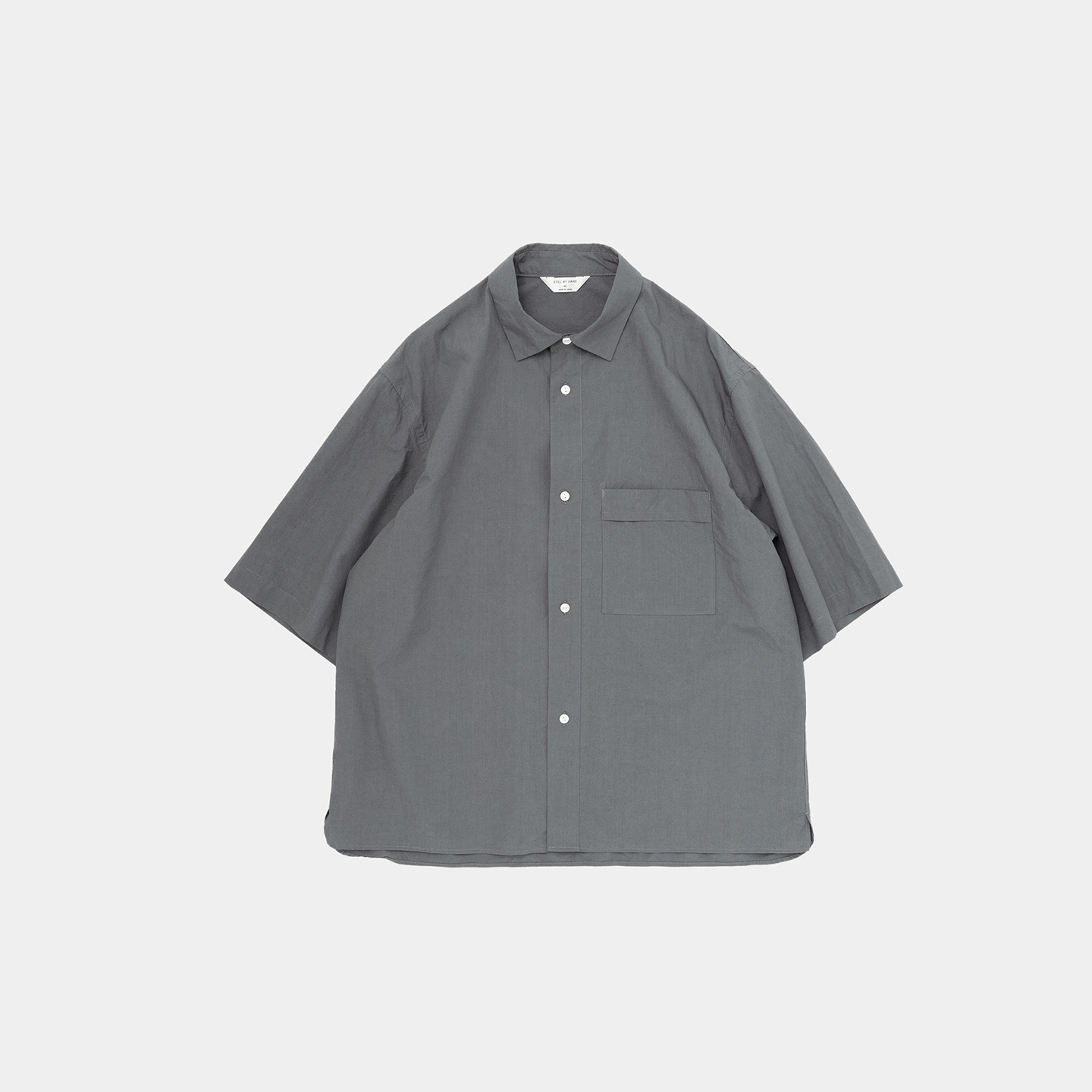 STILL BY HAND - C/Li Half Sleeve Shirt / SLATE GREY