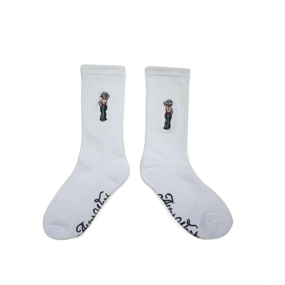 AFTER WORK 側邊刺繡襪系列 HOUSE TATTOO 白色