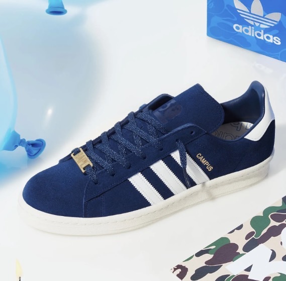 【APAIR】預購 adidas originals x a bathing ape Campus 80S 2023聯名款 午夜藍 ID4770