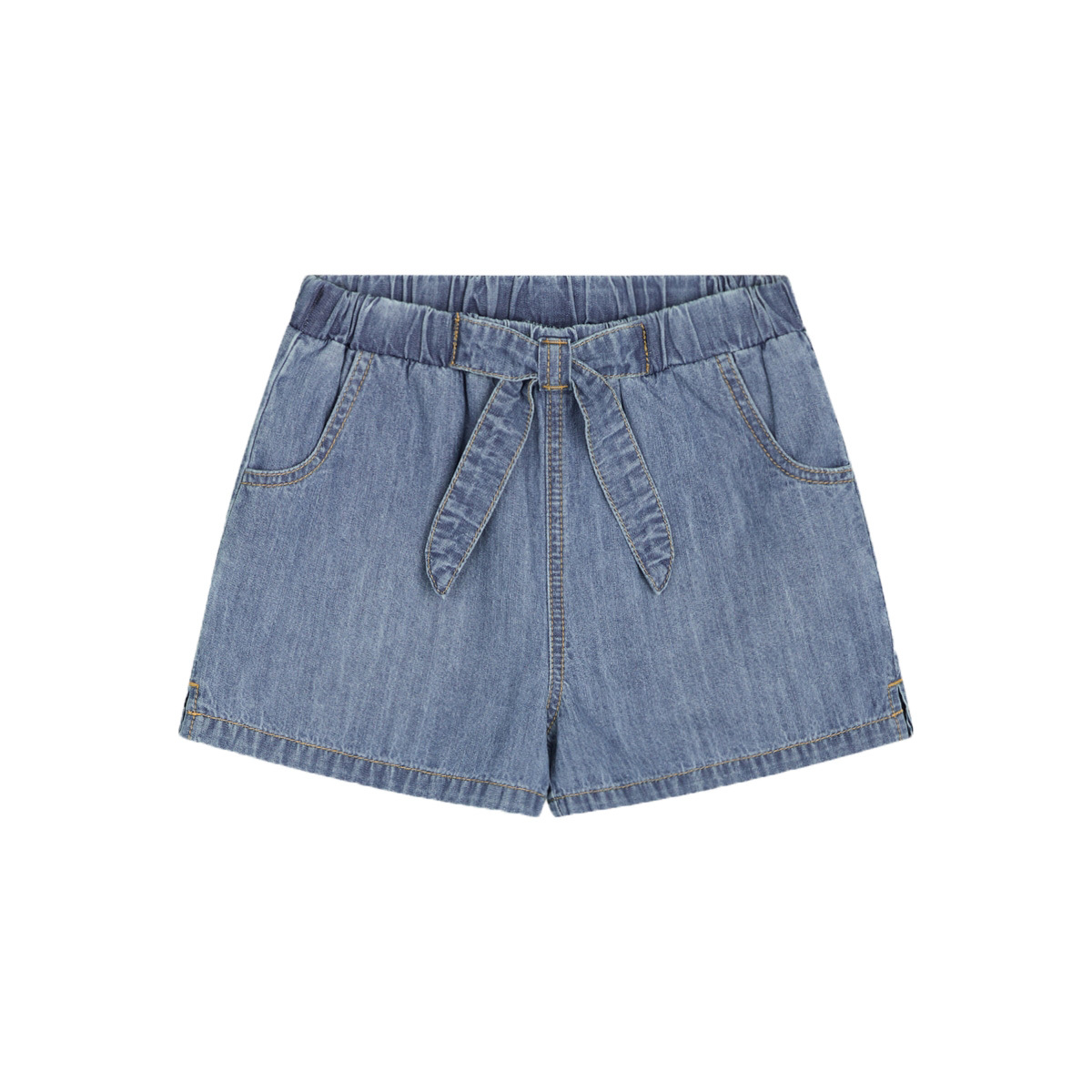 〖 Hust & Claire 〗蝴蝶結口袋牛仔短褲