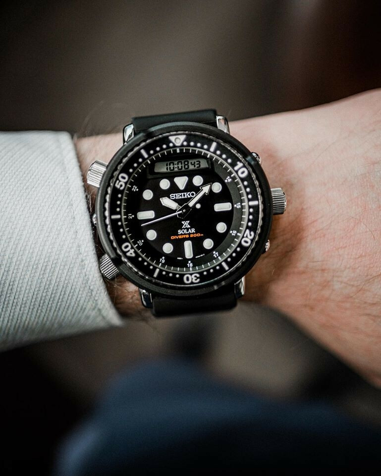 萬年鐘錶 - SEIKO PROSPEX  阿諾   雙顯水鬼 DIVER SCUBA  SNJ025P1  /  H851-00A0D    錶徑47.8MM