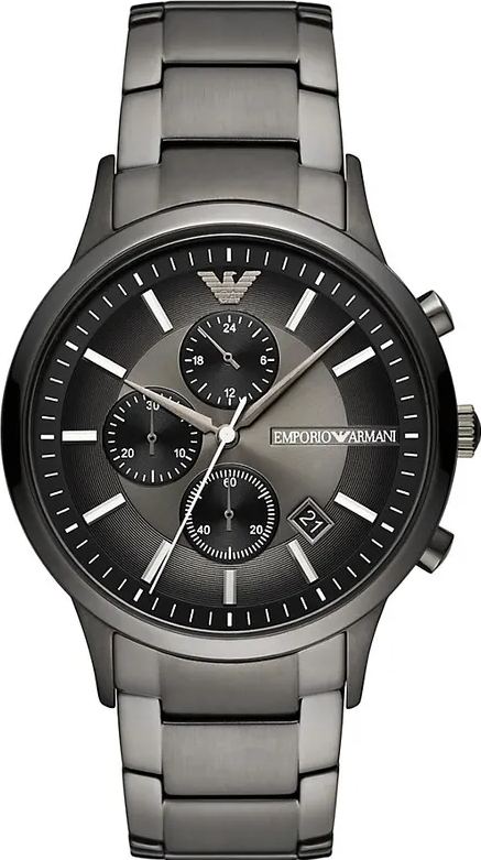 萬年鐘錶 - ARMANI   紳士質感全黑三眼男錶  AR11531  錶徑43MM