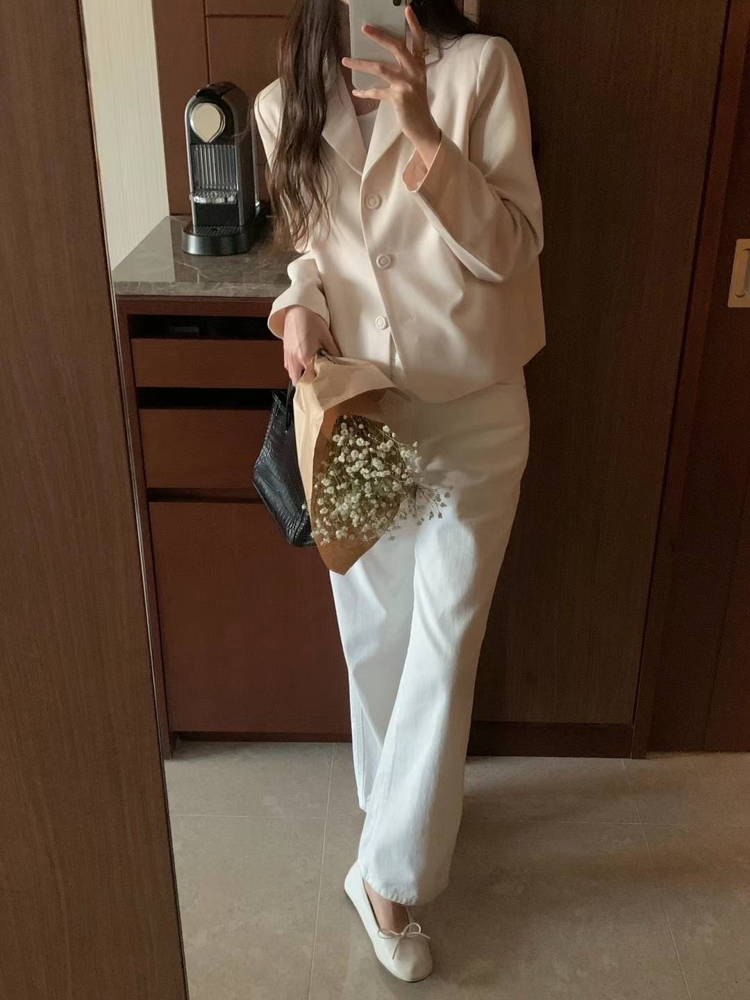 韓風短版西裝外套