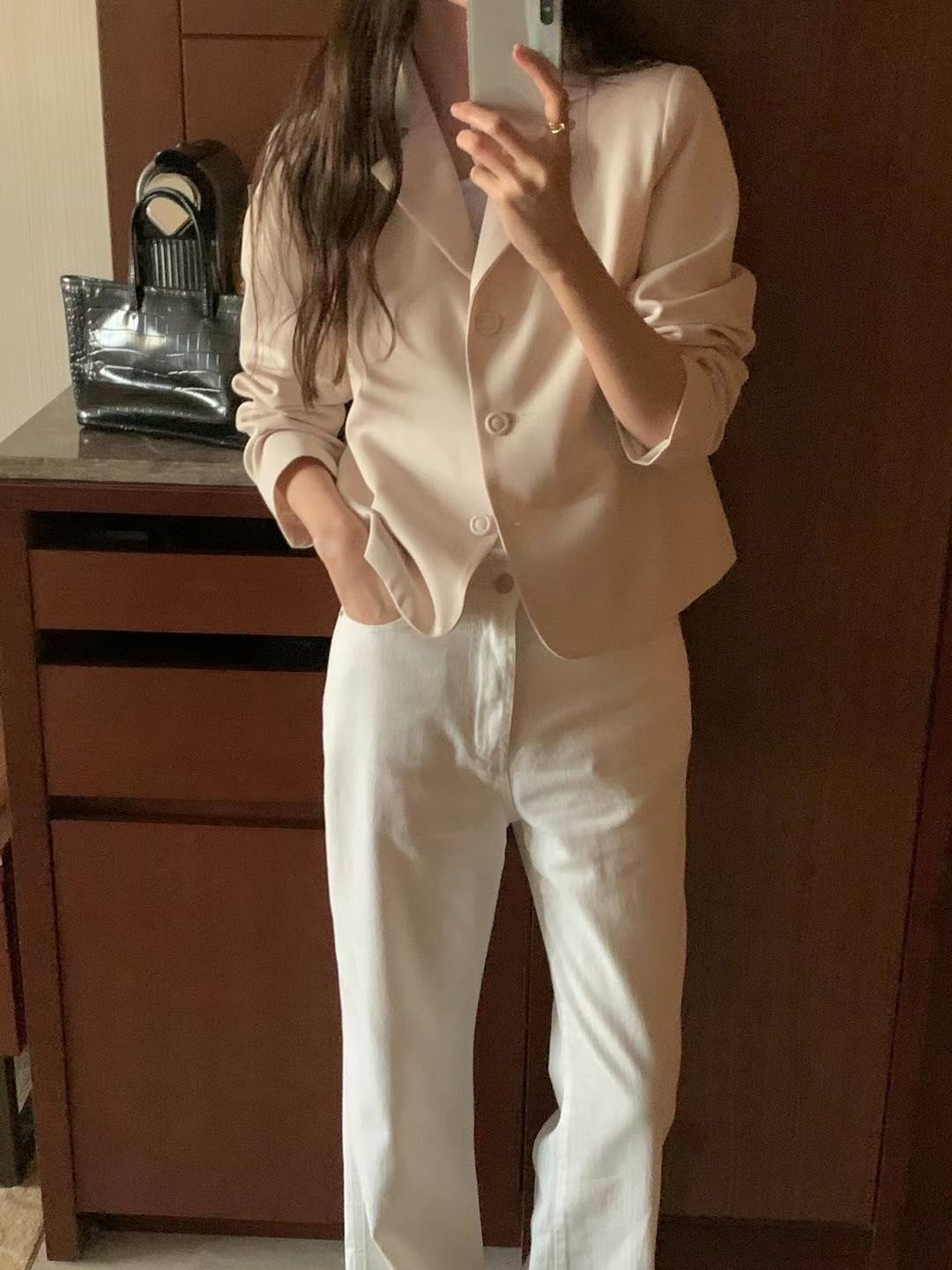 韓風短版西裝外套