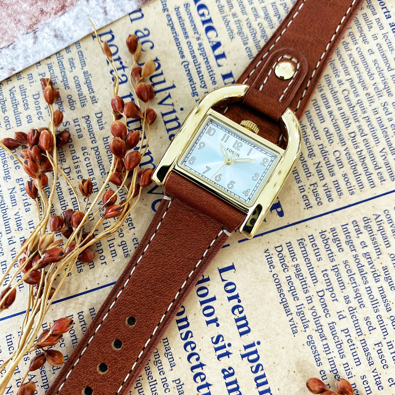 【FOSSIL】Harwell 義式經典馬鞍女錶 ES5264 28mm 現代鐘錶