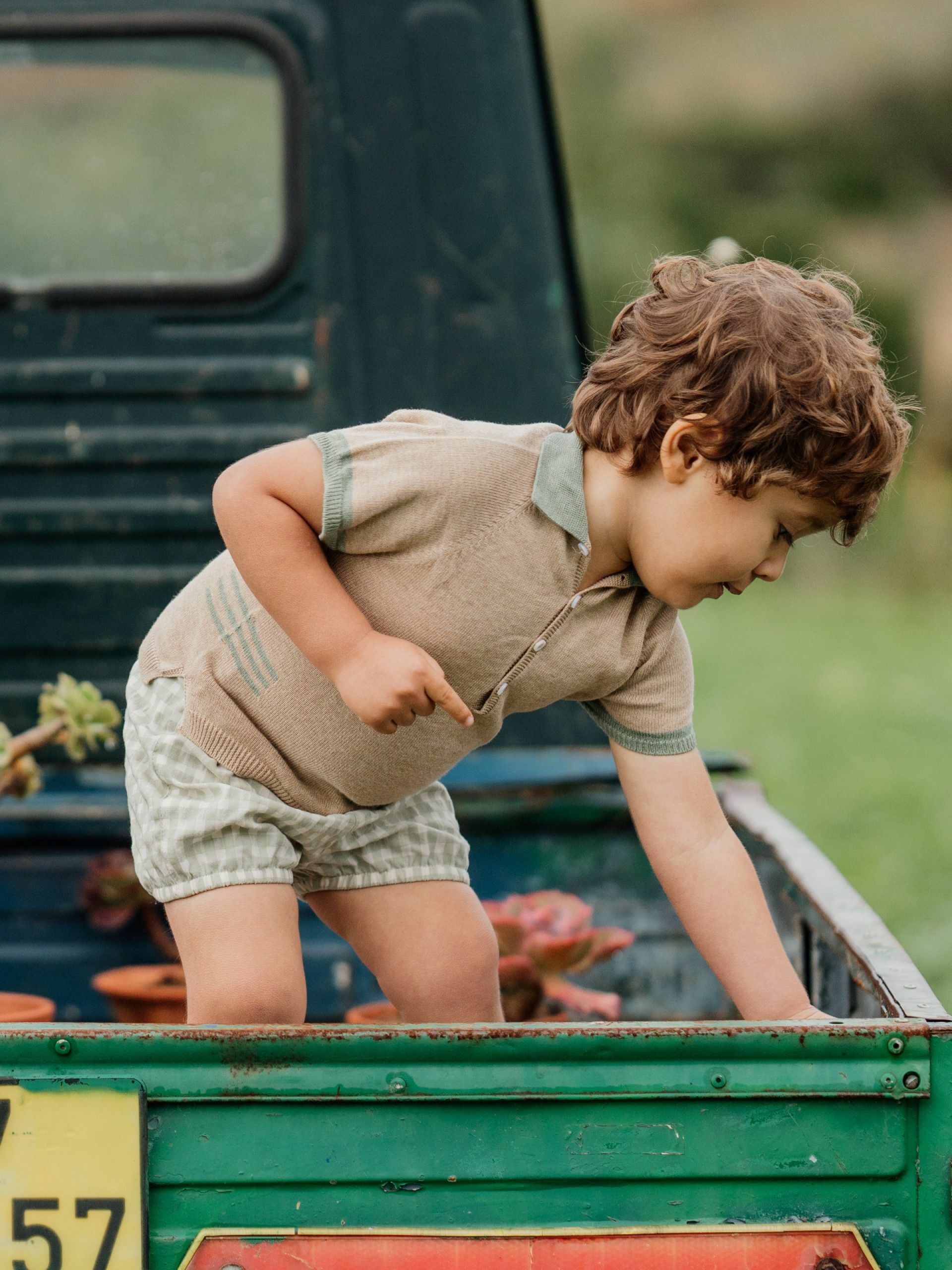 【口水款】葡萄牙Wedoble 維希格泡泡雙釦短褲 - Forest