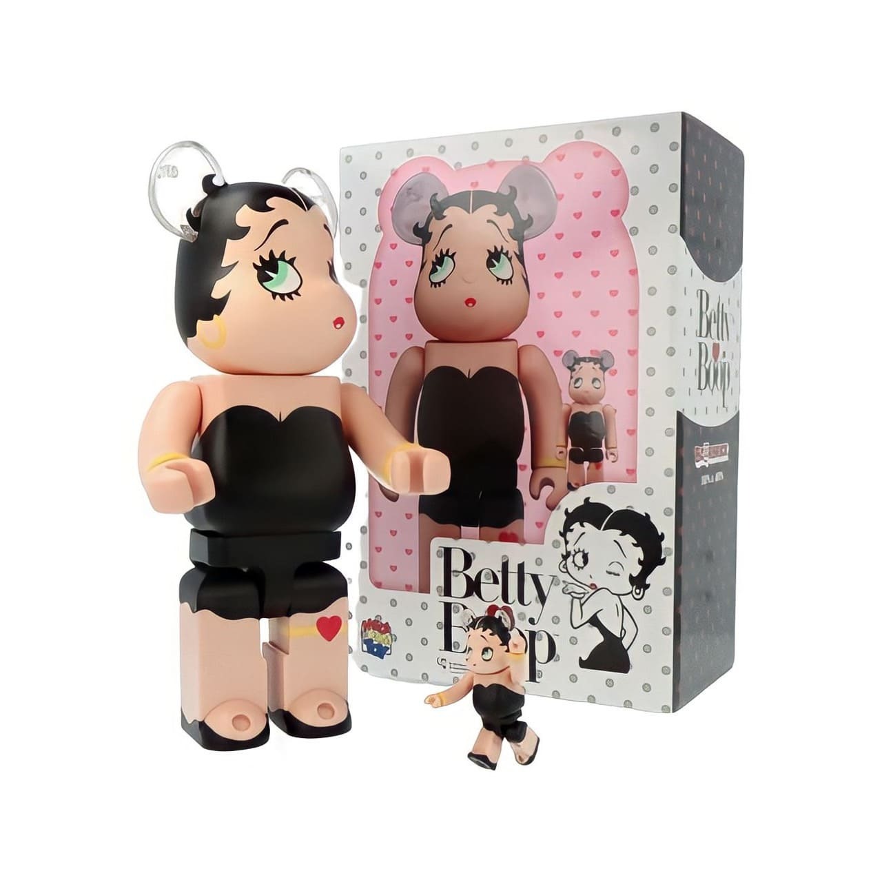 BE@RBRICK Betty Boop(TM) BLACK Ver. 黑色貝蒂100％ ＆ 400％